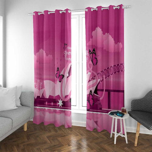 Australia Breast Cancer Awareness Window Curtain Sydney Opera House Butterfly Pink Ribbon - Aussie Hoodie