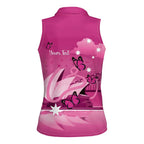 Personalised Australia Breast Cancer Awareness Women Sleeveless Polo Shirt Sydney Opera House Butterfly Pink Ribbon - Aussie Hoodie