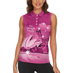 Personalised Australia Breast Cancer Awareness Women Sleeveless Polo Shirt Sydney Opera House Butterfly Pink Ribbon - Aussie Hoodie