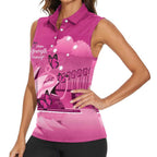 Personalised Australia Breast Cancer Awareness Women Sleeveless Polo Shirt Sydney Opera House Butterfly Pink Ribbon - Aussie Hoodie
