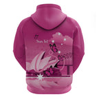 Personalised Australia Breast Cancer Awareness Zip Hoodie Sydney Opera House Butterfly Pink Ribbon - Aussie Hoodie