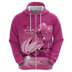 Personalised Australia Breast Cancer Awareness Zip Hoodie Sydney Opera House Butterfly Pink Ribbon - Aussie Hoodie