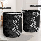 White Ribbon Day New Zealand Laundry Basket Aotearoa Maori Pattern