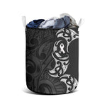 White Ribbon Day New Zealand Laundry Basket Aotearoa Maori Pattern