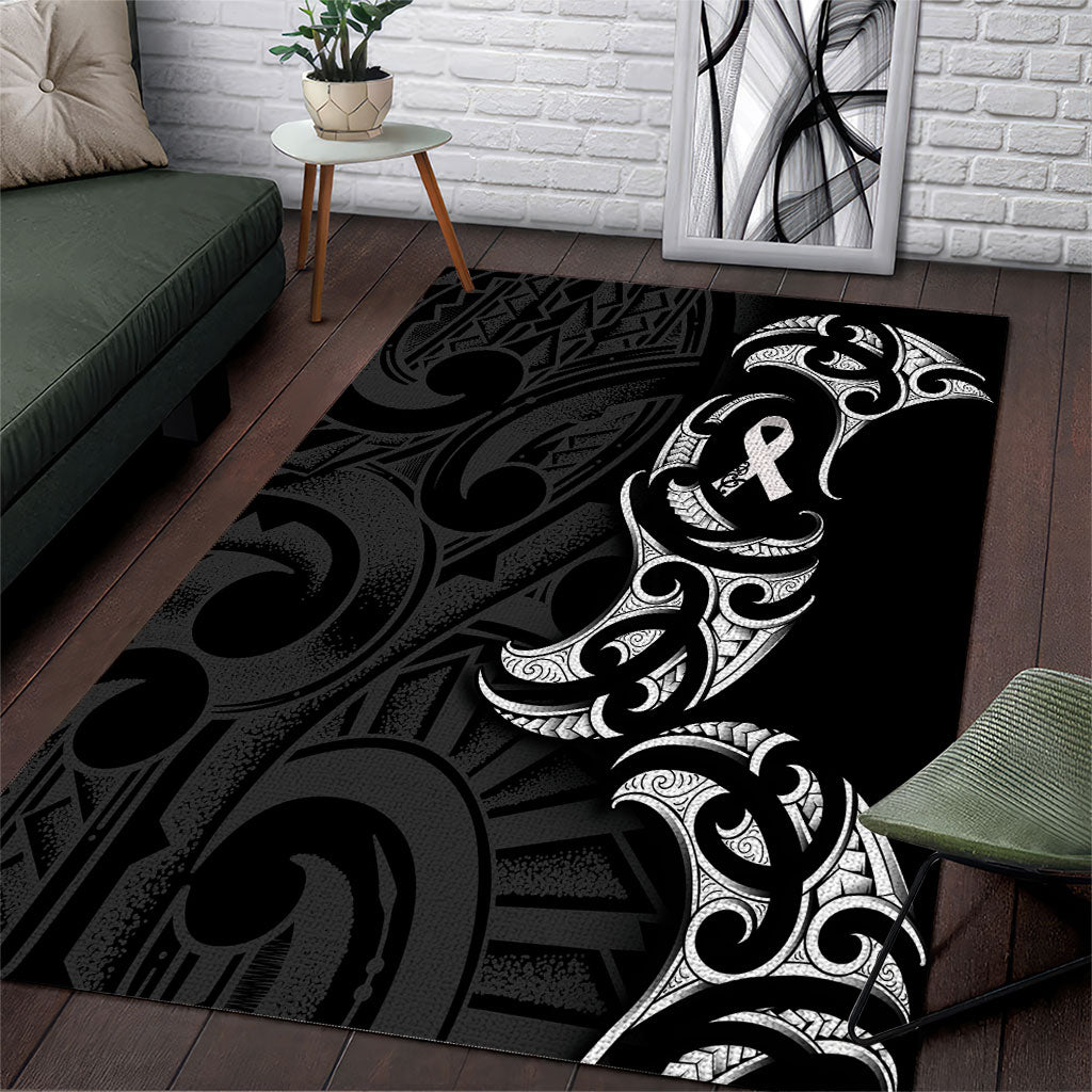 White Ribbon Day New Zealand Area Rug Aotearoa Maori Pattern