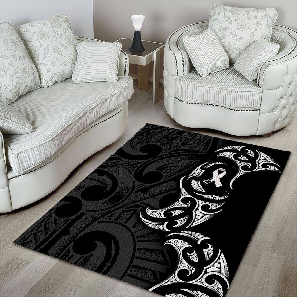 White Ribbon Day New Zealand Area Rug Aotearoa Maori Pattern
