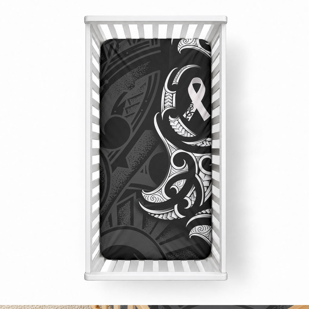 White Ribbon Day New Zealand Baby Bed Cover Aotearoa Maori Pattern