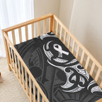 White Ribbon Day New Zealand Baby Bed Cover Aotearoa Maori Pattern