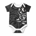 White Ribbon Day New Zealand Baby Onesie Aotearoa Maori Pattern