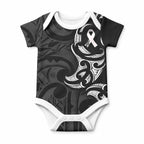 White Ribbon Day New Zealand Baby Onesie Aotearoa Maori Pattern