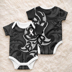 White Ribbon Day New Zealand Baby Onesie Aotearoa Maori Pattern