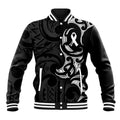 White Ribbon Day New Zealand Baseball Jacket Aotearoa Maori Pattern