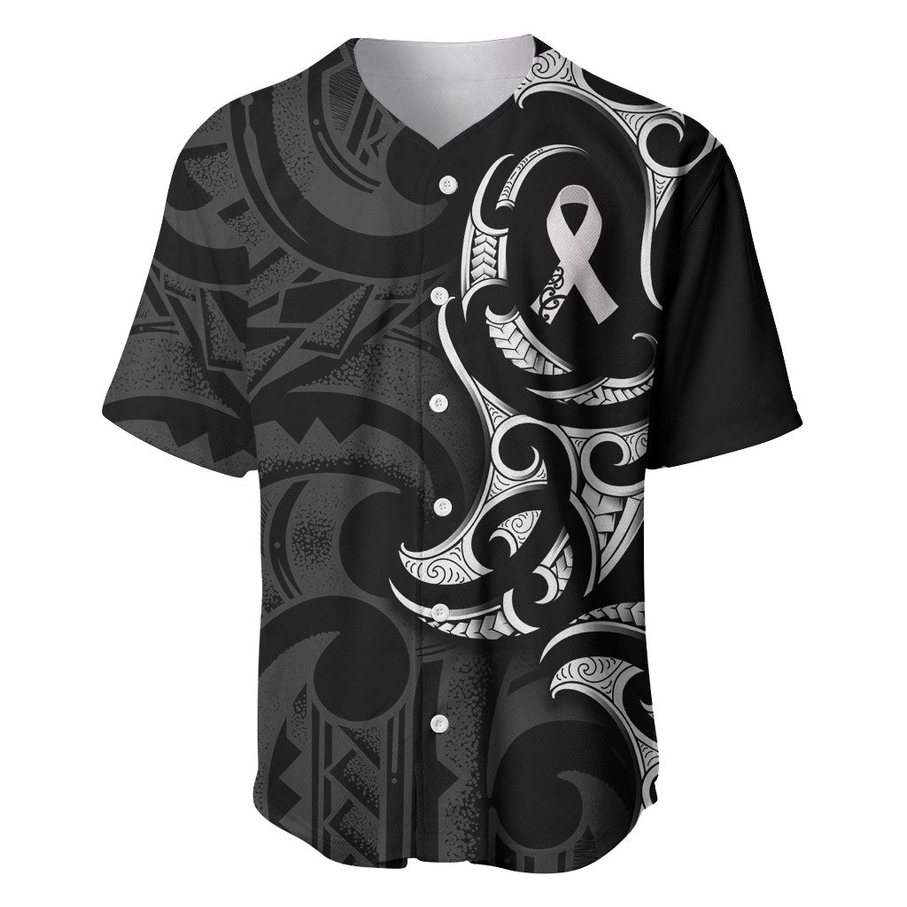 White Ribbon Day New Zealand Baseball Jersey Aotearoa Maori Pattern