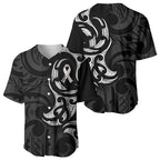 White Ribbon Day New Zealand Baseball Jersey Aotearoa Maori Pattern