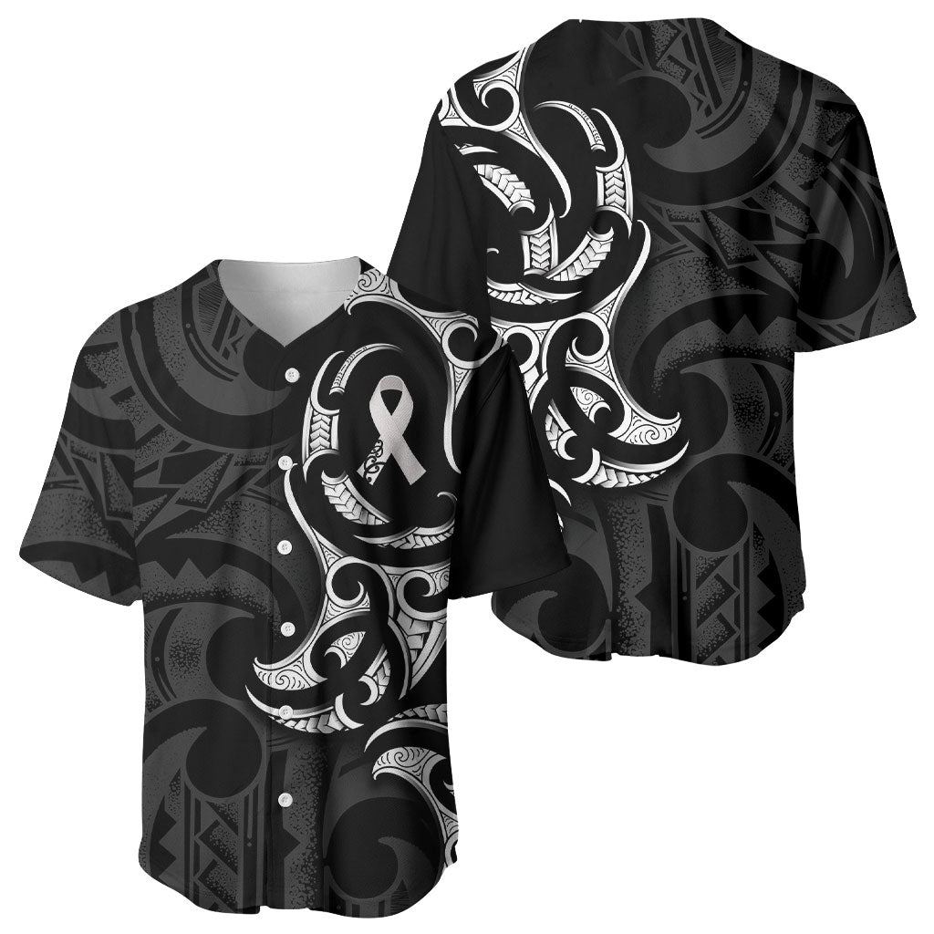 White Ribbon Day New Zealand Baseball Jersey Aotearoa Maori Pattern