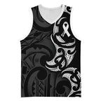 White Ribbon Day New Zealand Basketball Jersey Aotearoa Maori Pattern