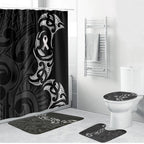 White Ribbon Day New Zealand Bathroom Set Aotearoa Maori Pattern