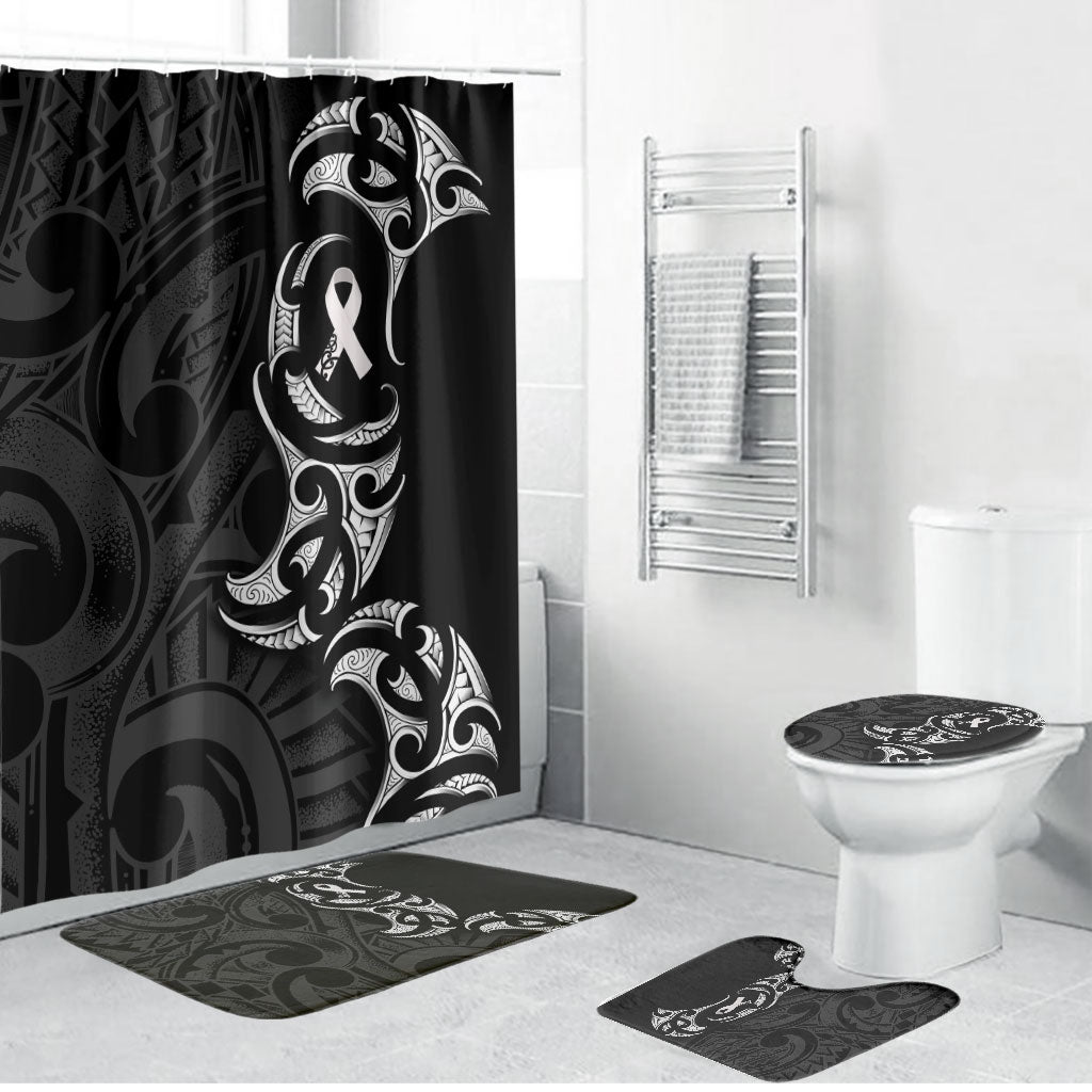 White Ribbon Day New Zealand Bathroom Set Aotearoa Maori Pattern