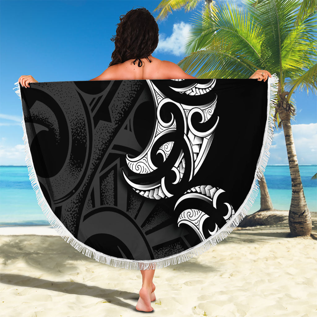 White Ribbon Day New Zealand Beach Blanket Aotearoa Maori Pattern