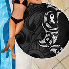 White Ribbon Day New Zealand Beach Blanket Aotearoa Maori Pattern