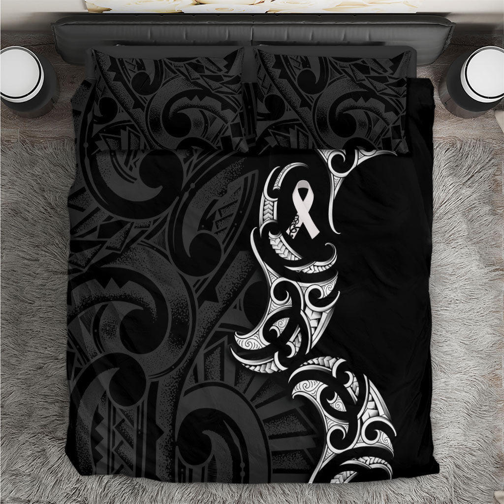White Ribbon Day New Zealand Bedding Set Aotearoa Maori Pattern