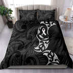 White Ribbon Day New Zealand Bedding Set Aotearoa Maori Pattern