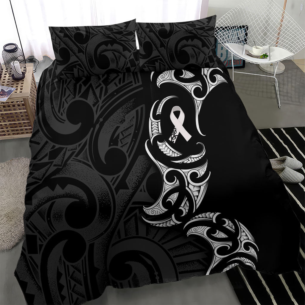 White Ribbon Day New Zealand Bedding Set Aotearoa Maori Pattern