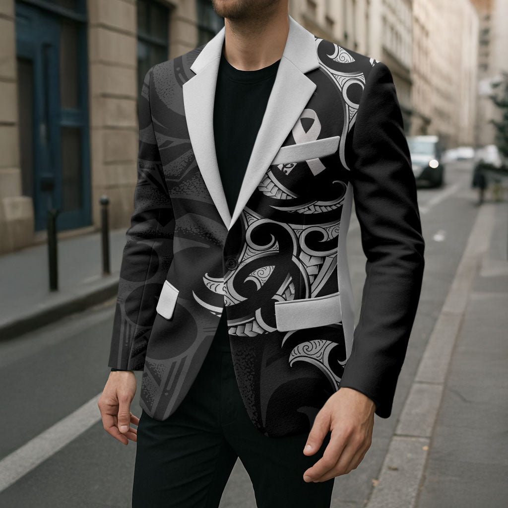 White Ribbon Day New Zealand Blazer Aotearoa Maori Pattern