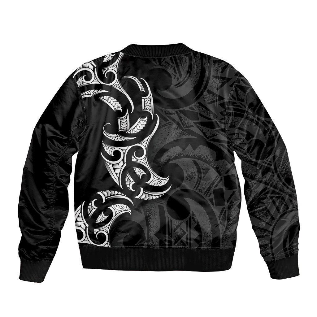 White Ribbon Day New Zealand Bomber Jacket Aotearoa Maori Pattern