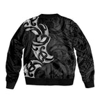 White Ribbon Day New Zealand Bomber Jacket Aotearoa Maori Pattern