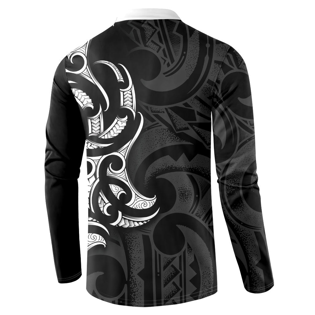 White Ribbon Day New Zealand Button Sweatshirt Aotearoa Maori Pattern