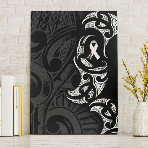 White Ribbon Day New Zealand Canvas Wall Art Aotearoa Maori Pattern