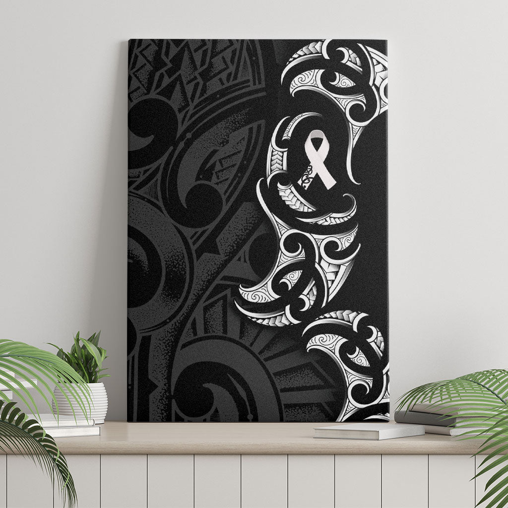 White Ribbon Day New Zealand Canvas Wall Art Aotearoa Maori Pattern