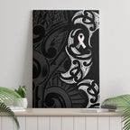 White Ribbon Day New Zealand Canvas Wall Art Aotearoa Maori Pattern