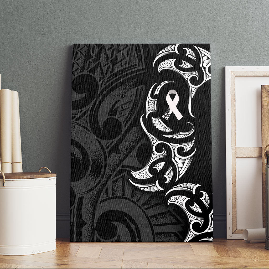 White Ribbon Day New Zealand Canvas Wall Art Aotearoa Maori Pattern