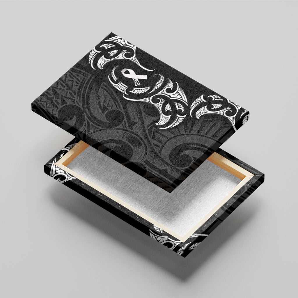 White Ribbon Day New Zealand Canvas Wall Art Aotearoa Maori Pattern