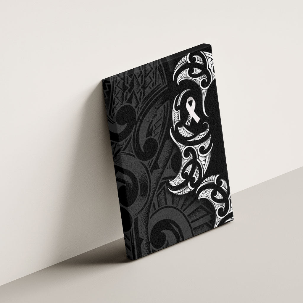 White Ribbon Day New Zealand Canvas Wall Art Aotearoa Maori Pattern