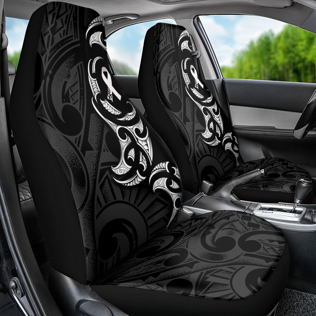 White Ribbon Day New Zealand Car Seat Cover Aotearoa Maori Pattern