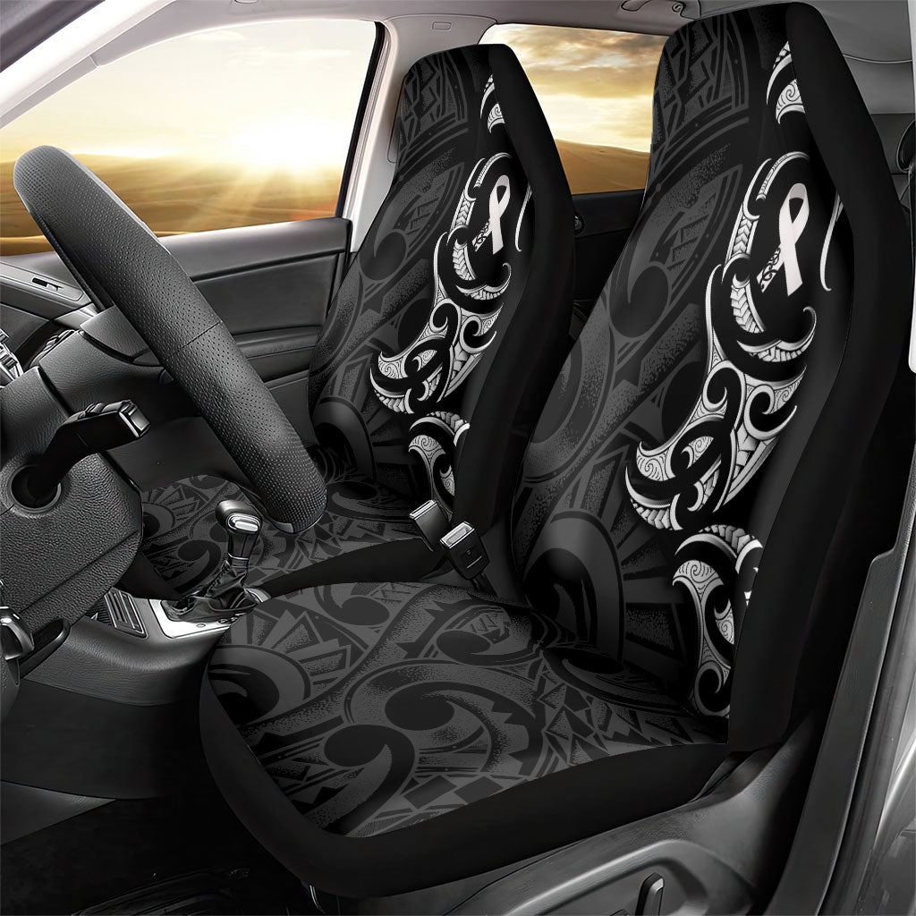 White Ribbon Day New Zealand Car Seat Cover Aotearoa Maori Pattern