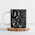 White Ribbon Day New Zealand Ceramic Mug Aotearoa Maori Pattern