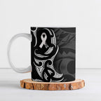 White Ribbon Day New Zealand Ceramic Mug Aotearoa Maori Pattern