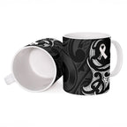 White Ribbon Day New Zealand Ceramic Mug Aotearoa Maori Pattern