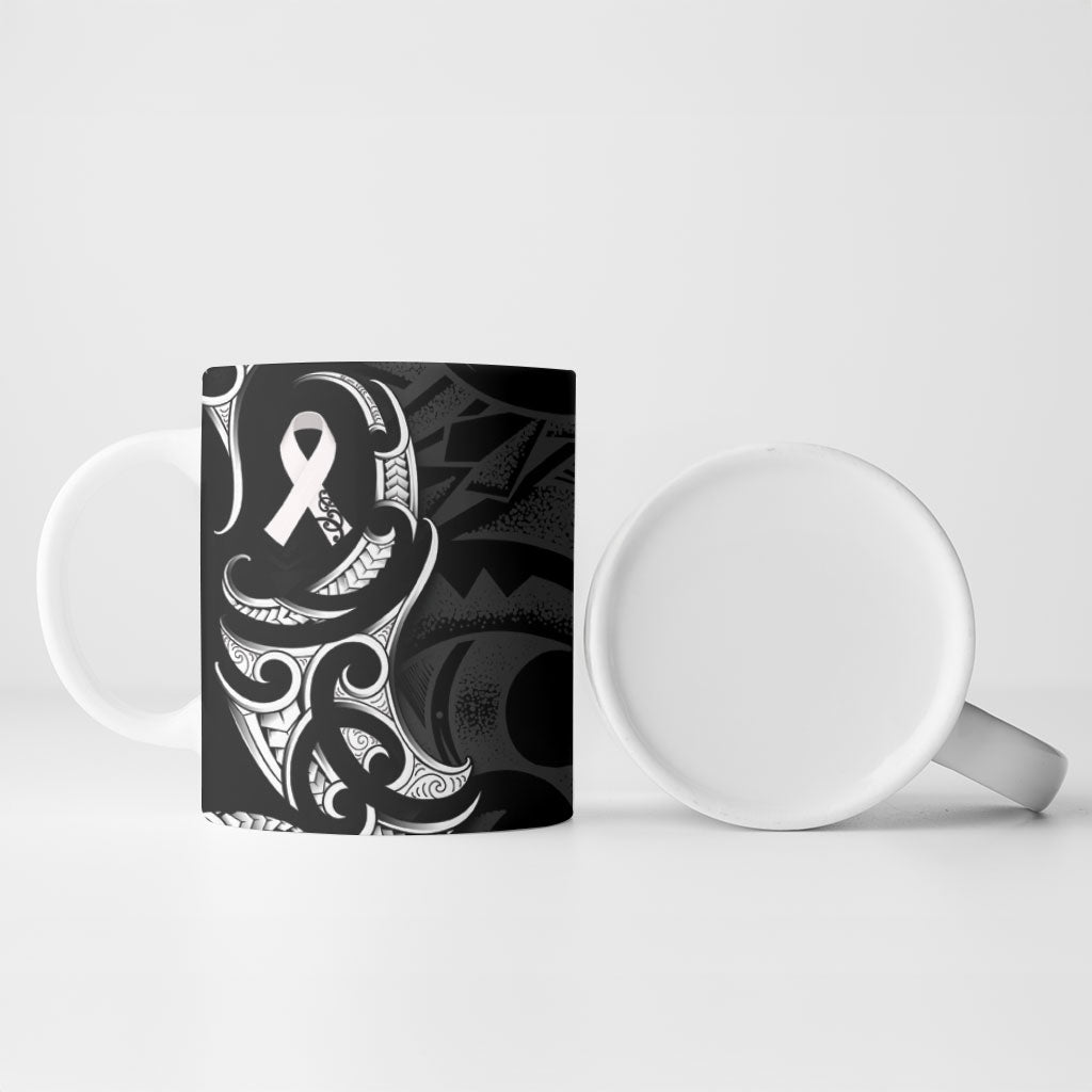 White Ribbon Day New Zealand Ceramic Mug Aotearoa Maori Pattern