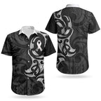 White Ribbon Day New Zealand Couples Matching Short Sleeve Bodycon Dress and Hawaiian Shirt Aotearoa Maori Pattern