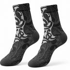 White Ribbon Day New Zealand Crew Socks Aotearoa Maori Pattern