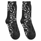 White Ribbon Day New Zealand Crew Socks Aotearoa Maori Pattern