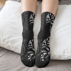 White Ribbon Day New Zealand Crew Socks Aotearoa Maori Pattern