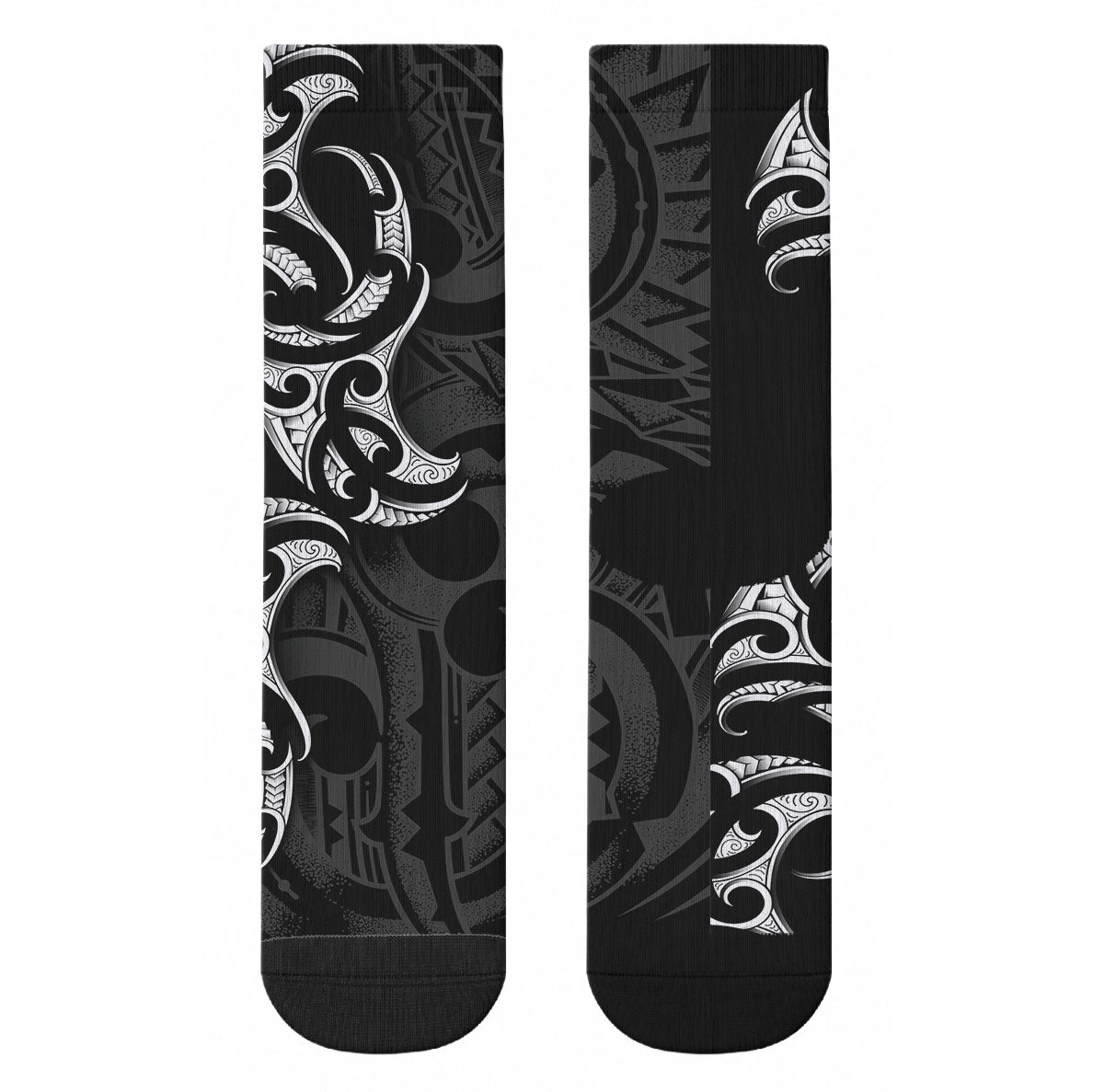 White Ribbon Day New Zealand Crew Socks Aotearoa Maori Pattern