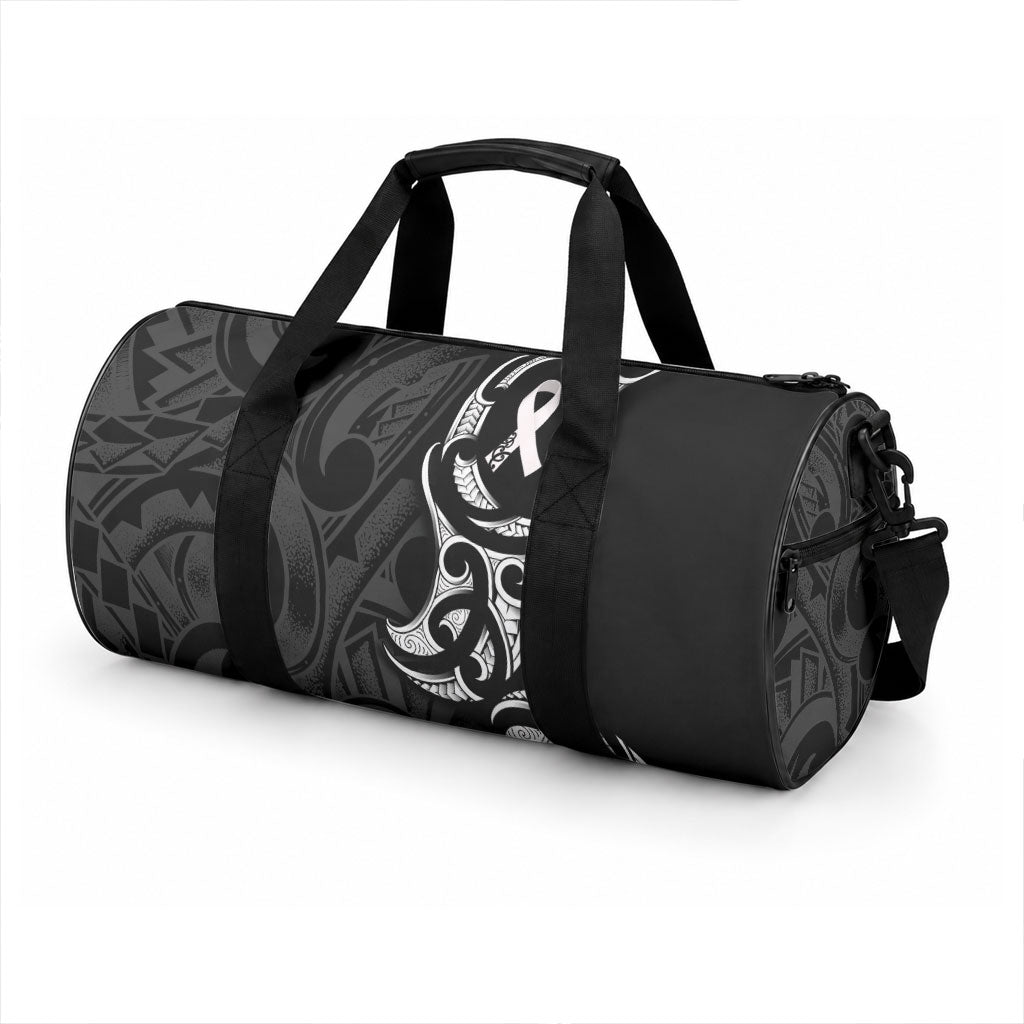 White Ribbon Day New Zealand Duffle Bag Aotearoa Maori Pattern