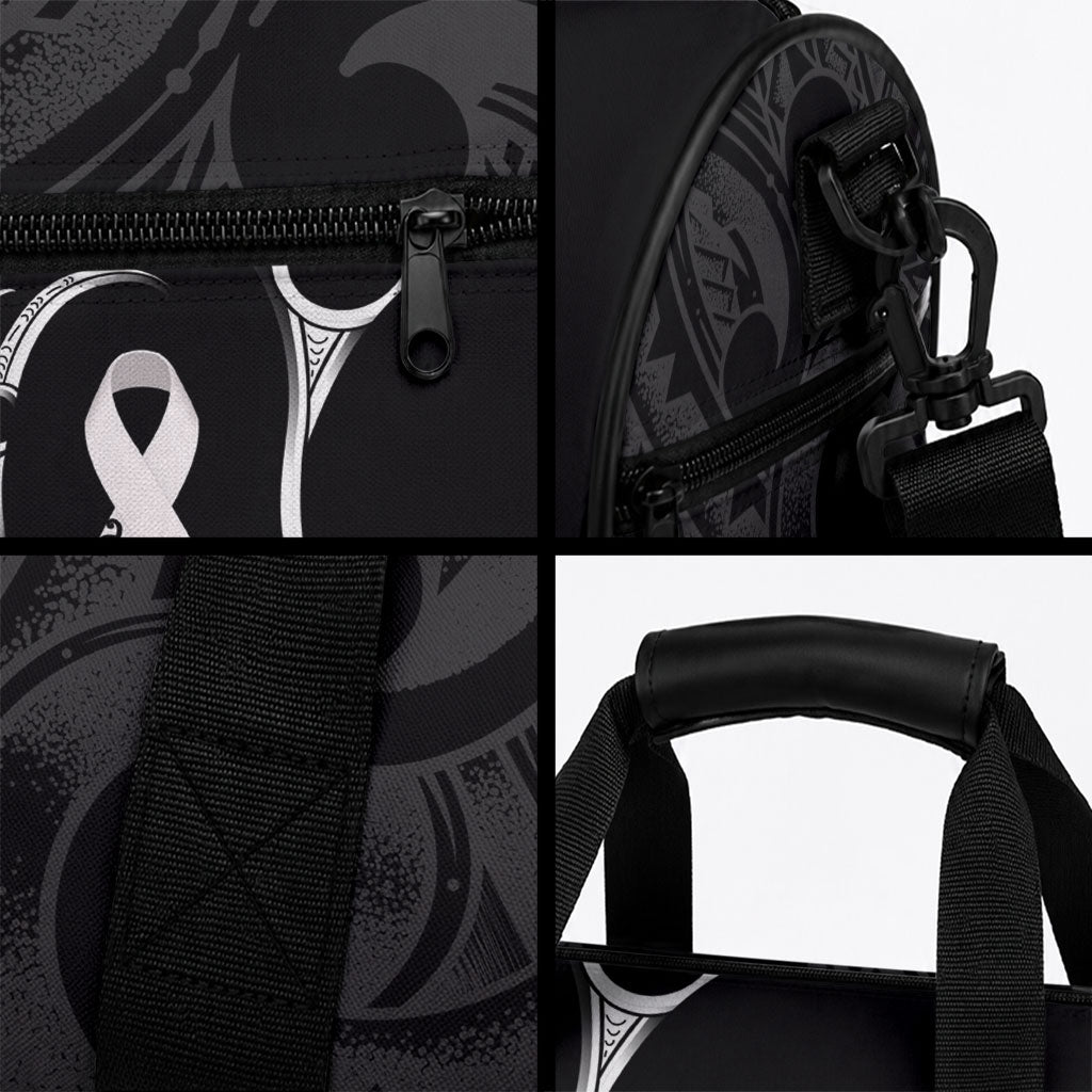 White Ribbon Day New Zealand Duffle Bag Aotearoa Maori Pattern